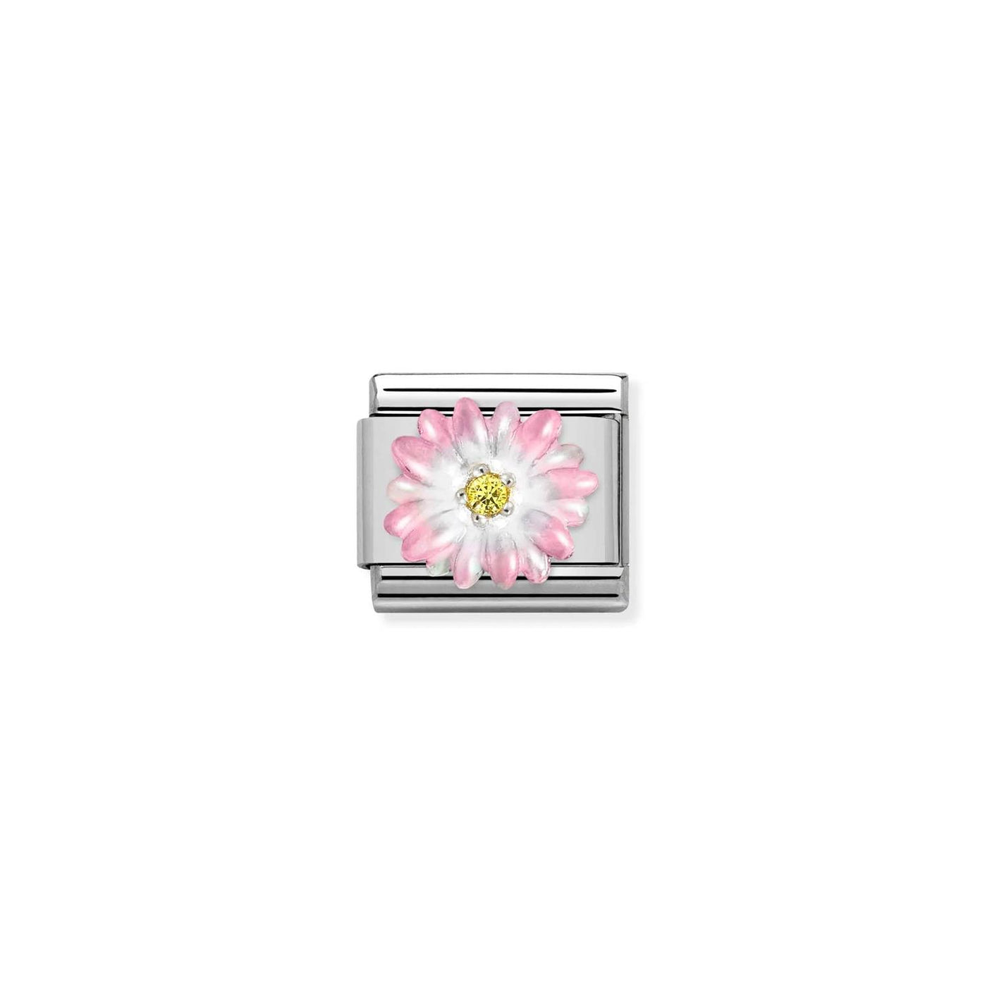 Pink Flower with Yellow CZ