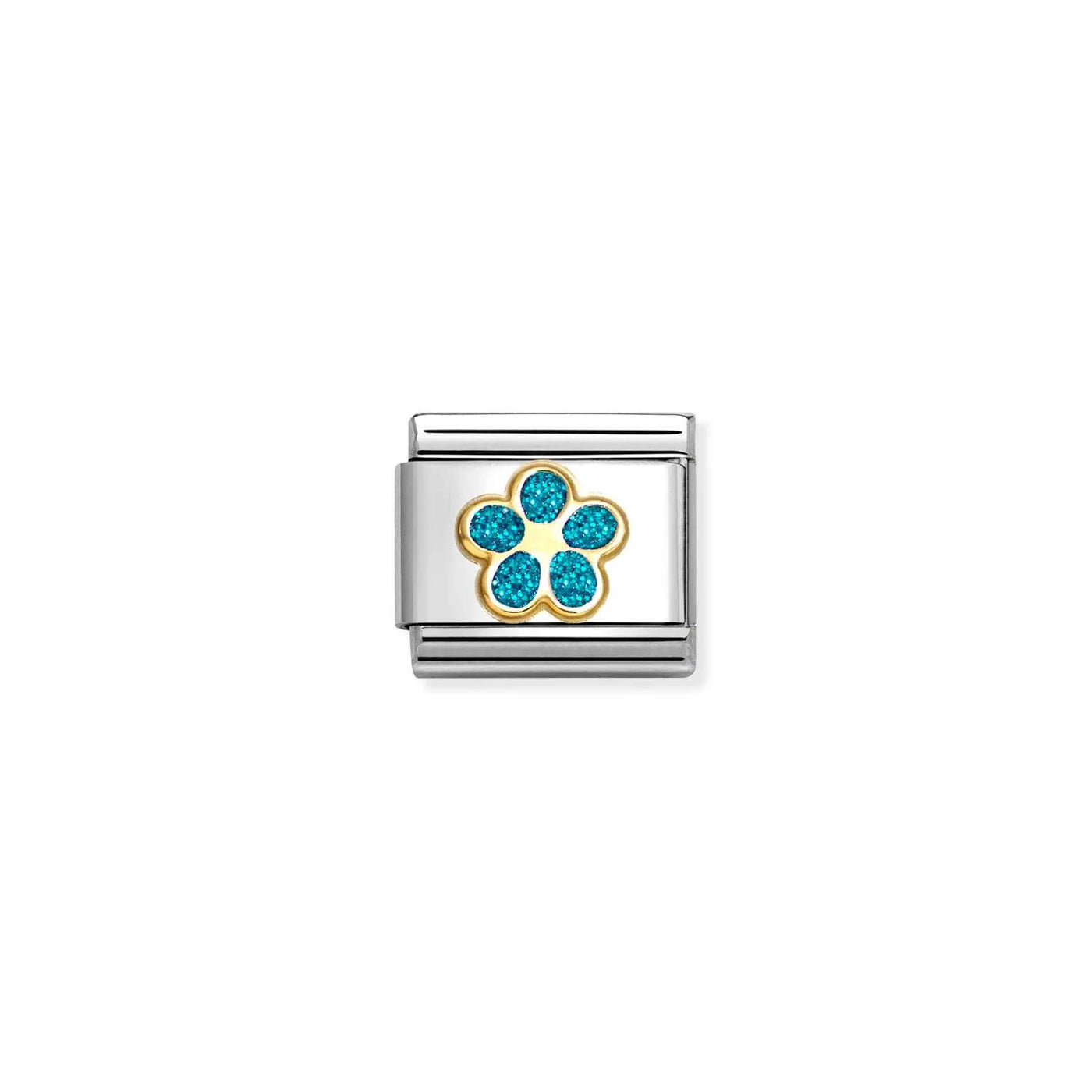 Flower with Turquoise Glitter