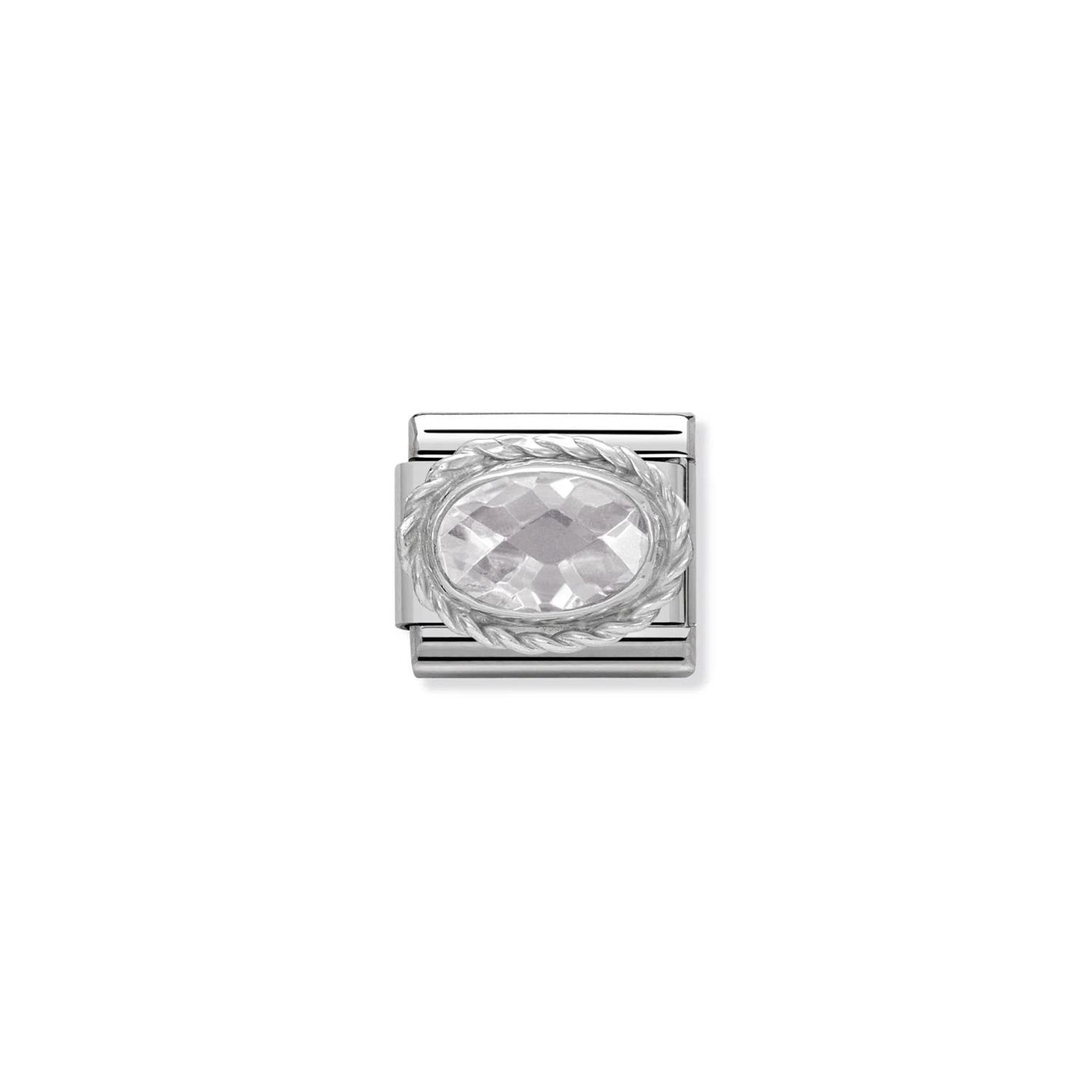 Faceted CZ 925 sterling silver setting and CZ White