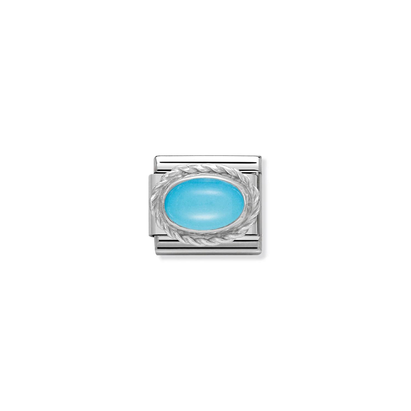 Hard stone with 925 sterling silver twisted setting Turquoise