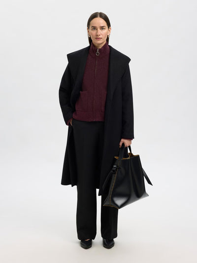 Slfsia Ras Ls Knit Zipper Cardigan