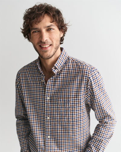 Reg light twill gingham shirt