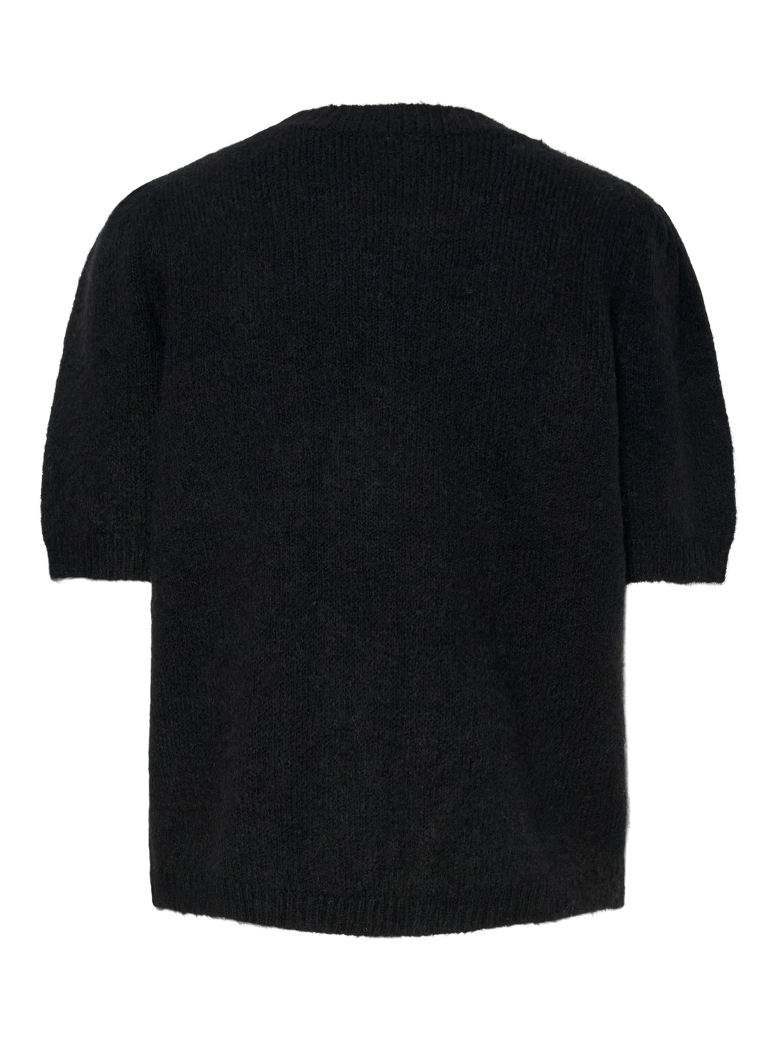 Sort Pullover Y.A.S Anne Ss Knit Pullover | Sort T-skjorte | Kolbotn Klær