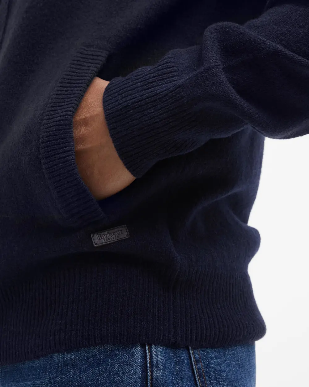 Essential Patch Zip Through Knitted Jumper