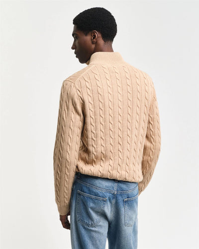 Cotton cable half zip