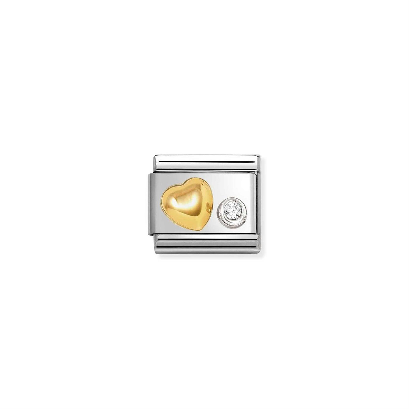 Raised Heart cz white
