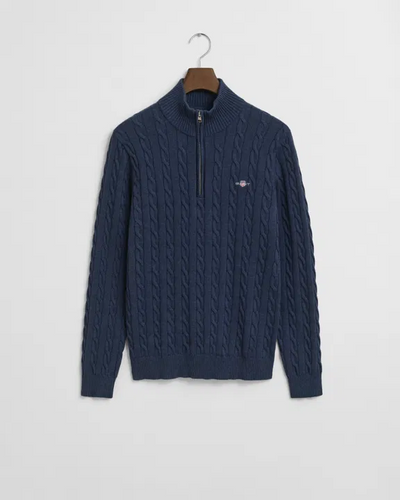 Cotton cable half zip