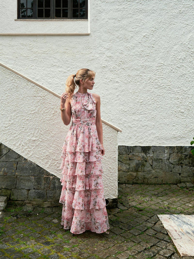 Marli Flower Chiffon Dress