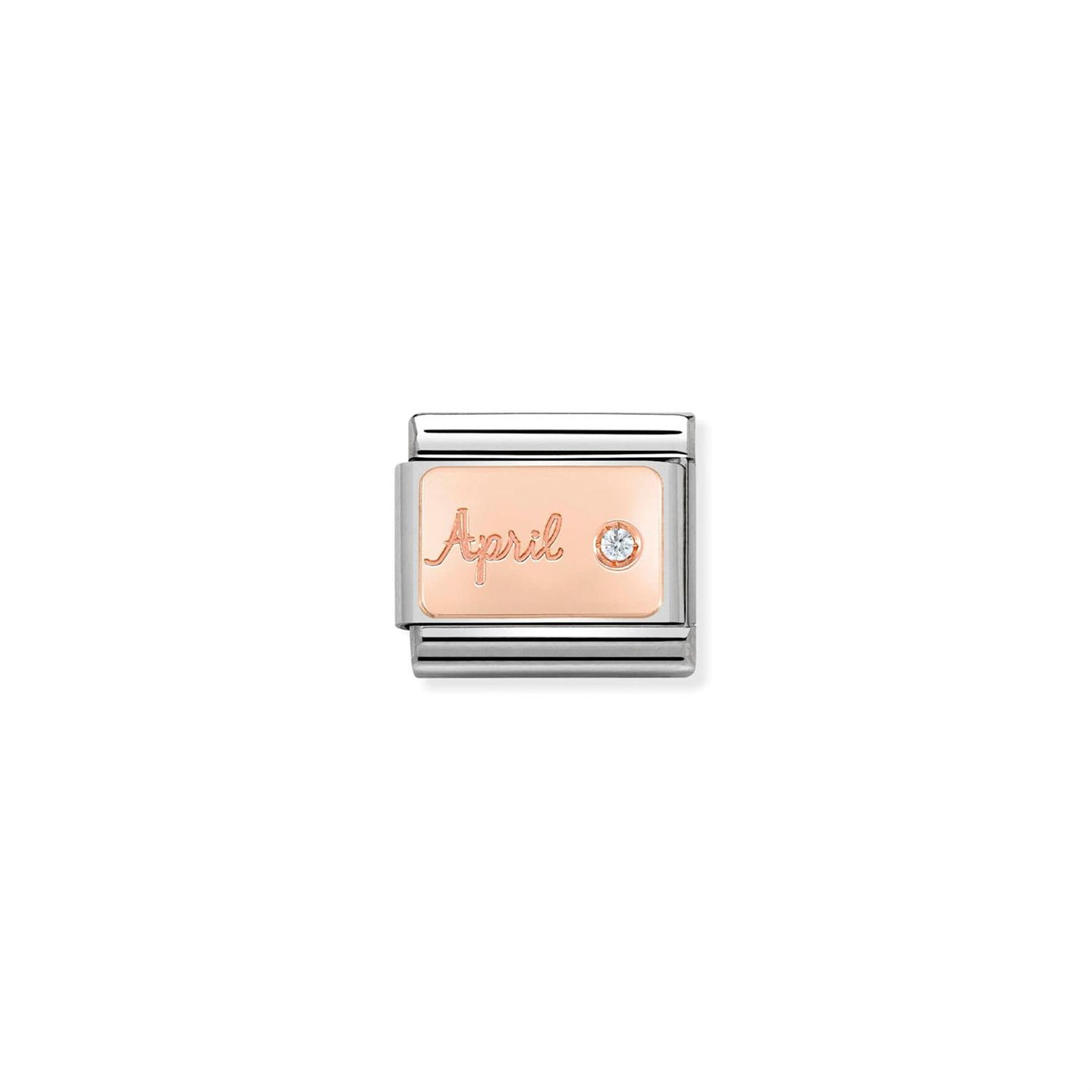 Birthstone April rose gold