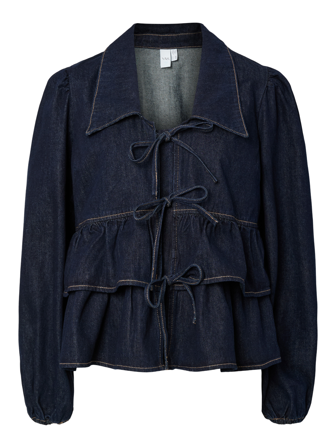 Yascelina Ls Denim Tie Top