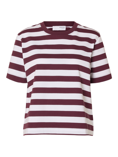Slfessential Ss Striped Boxy Tee Noos
