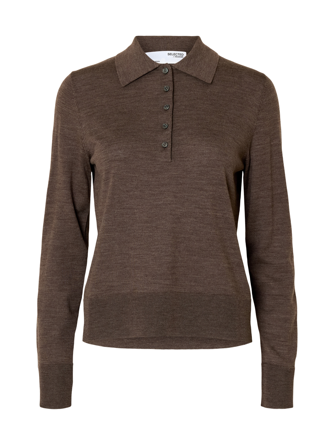 Slfthea Ls Knit Merino Collar Neck