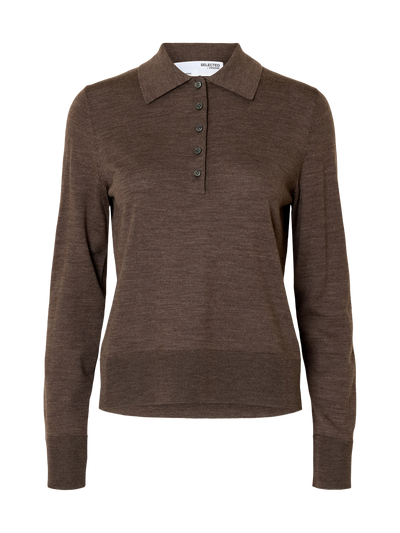 Slfthea Ls Knit Merino Collar Neck