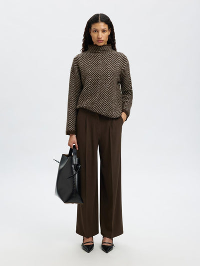 Slflulu Ls Herringbone Knit High Neck