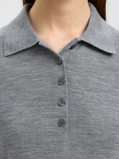 Slfthea Ls Knit Merino Collar Neck
