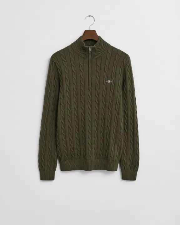 Cotton cable half zip