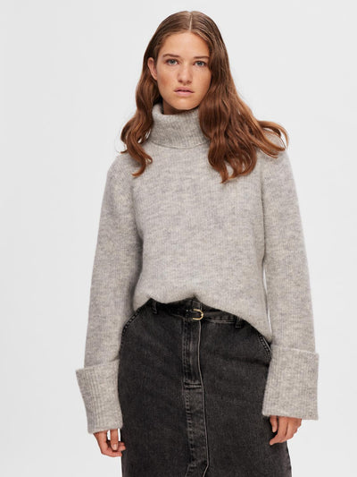 Slfsia ras LS knit rollneck