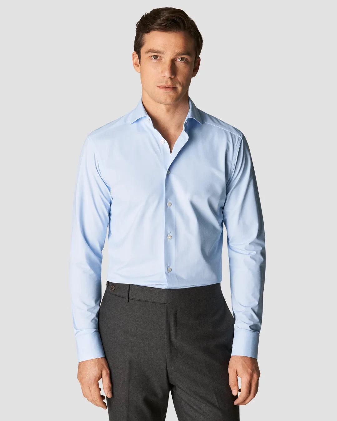 Light Blue Four-Way Stretch Shirt - Contemprary fit