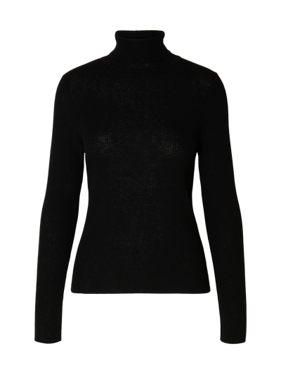 Slfingrid Ls Knit Wool Blend Roll Neck