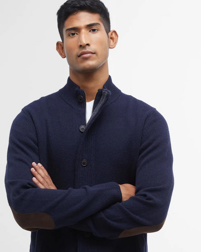 Essential Patch Zip Through Knitted Jumper