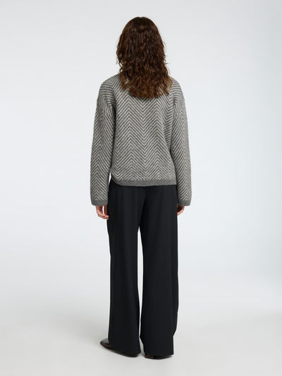 Slflulu Ls Herringbone Knit High Neck