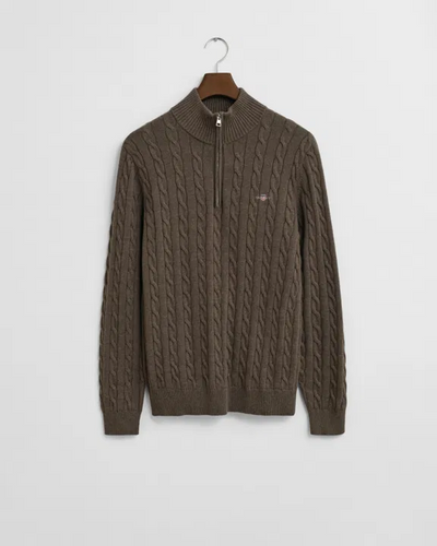 Cotton cable half zip