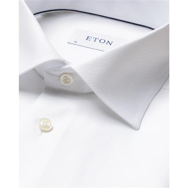 White Semi Solid Fine Twill Shirt - Slim fit