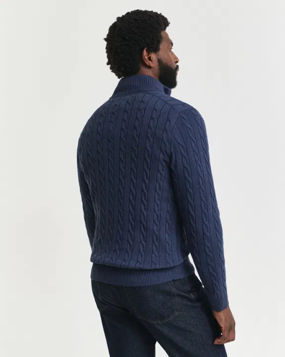 Cotton cable half zip