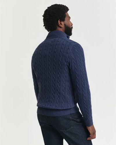Cotton cable half zip