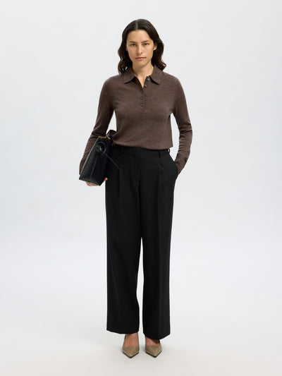 Slfthea Ls Knit Merino Collar Neck