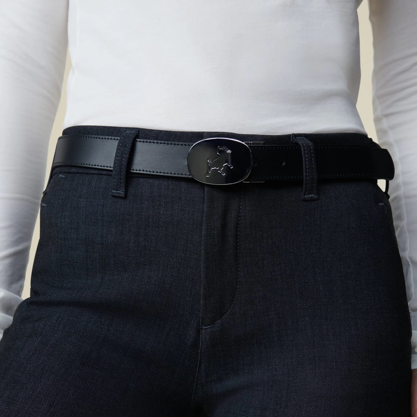 Sun silver leather belt