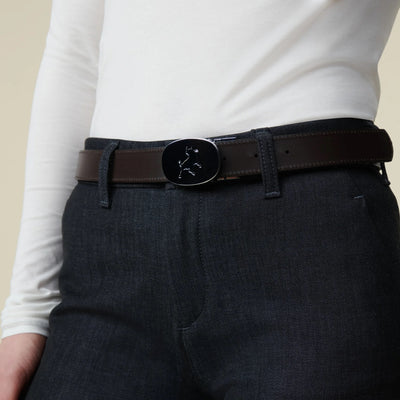 Sun silver leather belt