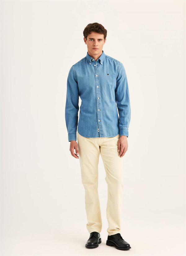 Indigo Herringbone Shirt-slim Fit