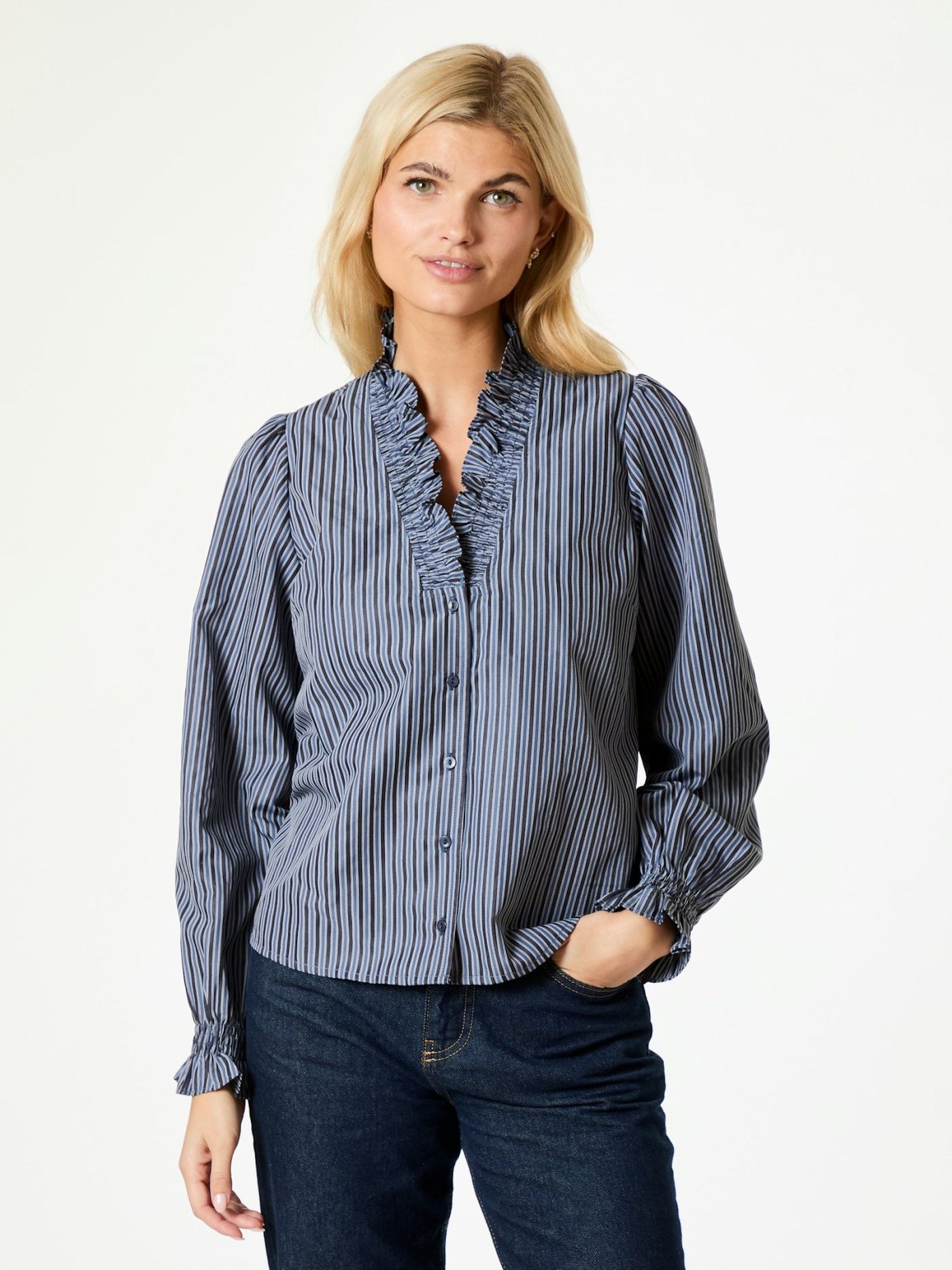 Brielle twill stripe shirt