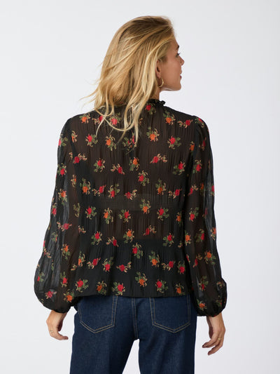 Lovise Plissé Flower Blouse