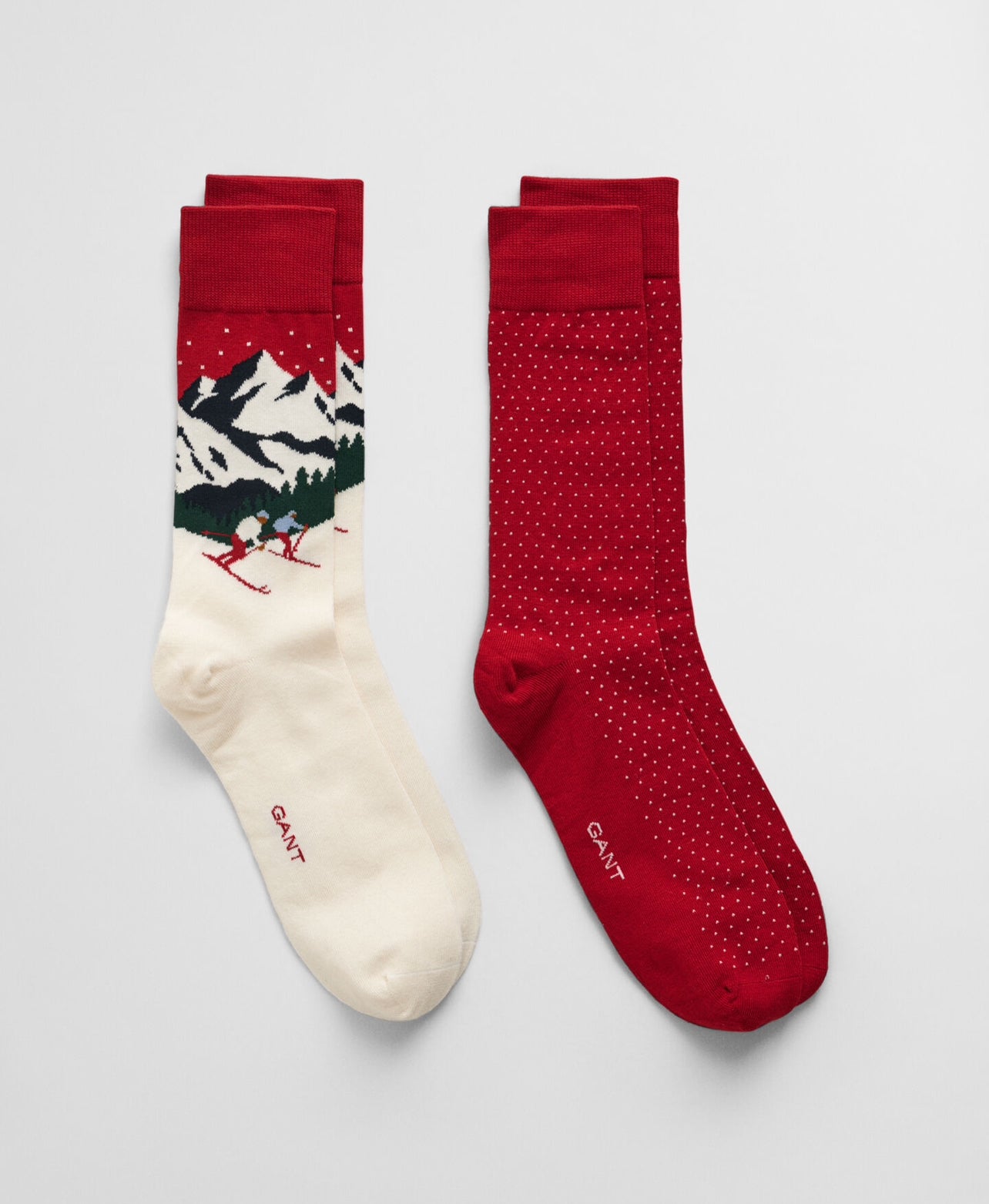 Skiers artwork socks 2-pack GB