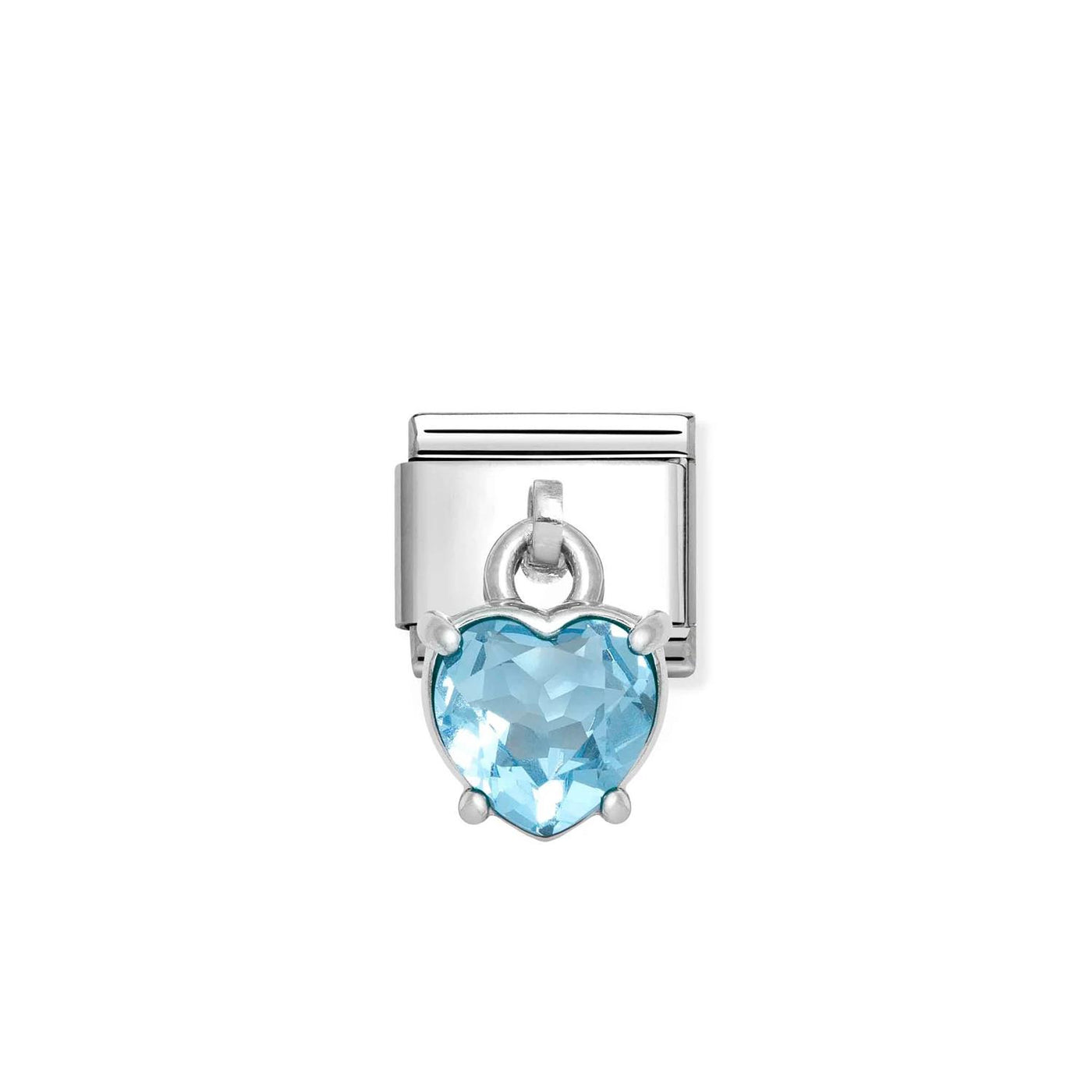 Charm Cubic Zirconia light blue heart