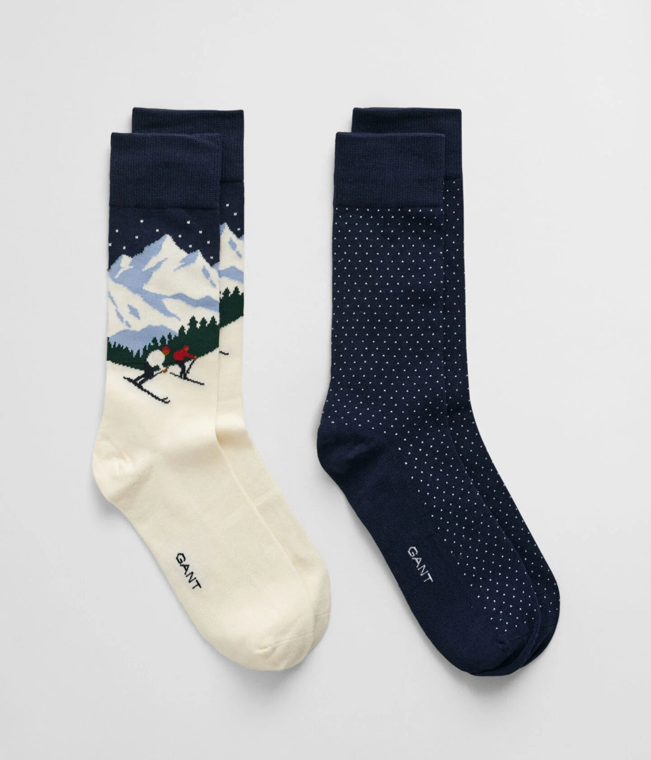 Skiers artwork socks 2-pack GB