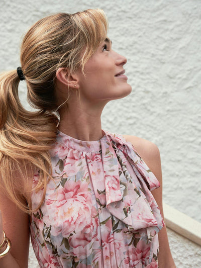 Marli Flower Chiffon Dress
