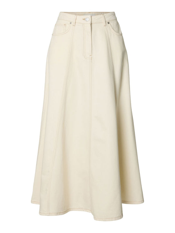 Slftenna Hw Long Denim Skirt