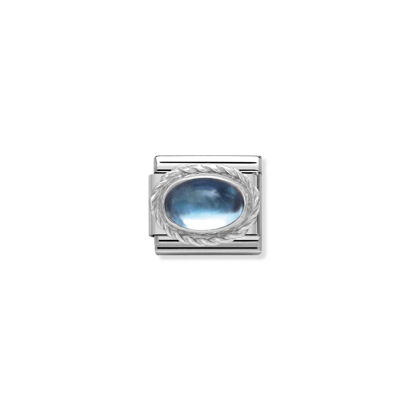 Hard stone with 925 sterling silver twisted setting Light Blue Topaz