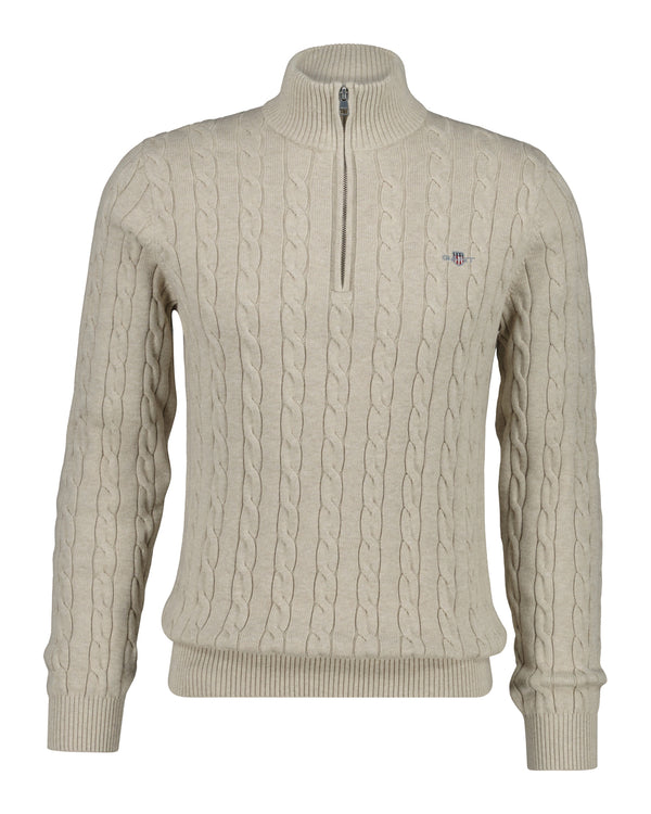 Cotton cable half zip