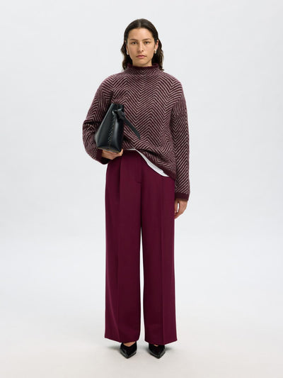 Slflulu Ls Herringbone Knit High Neck