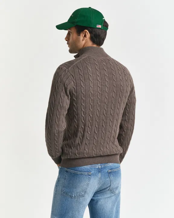 Cotton cable half zip