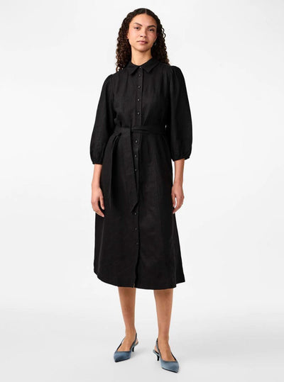 YASFLAXY 3/4 linen shirt dress