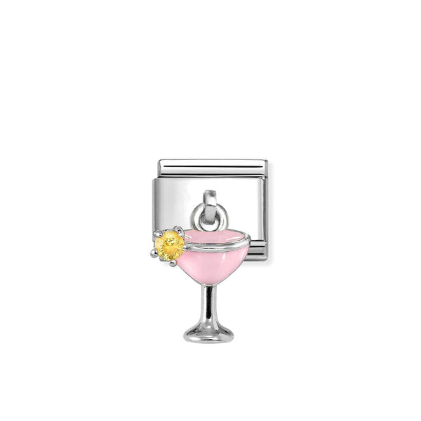 Pink And Yellow Cocktail Glass