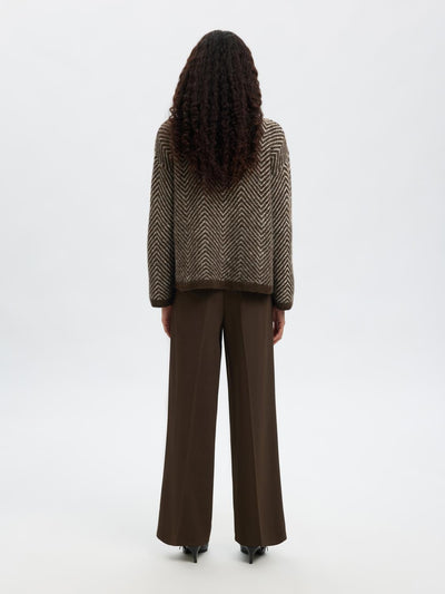 Slflulu Ls Herringbone Knit High Neck