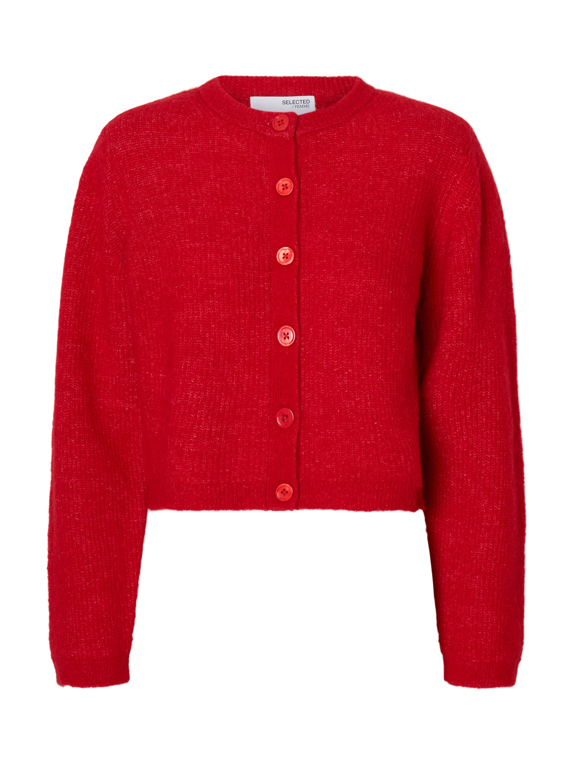 Slfsia Ras Ls Knit Cropped Cardigan