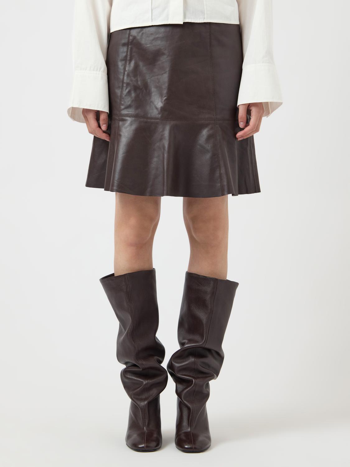 Yascolly Mw Naplon Leather Skirt