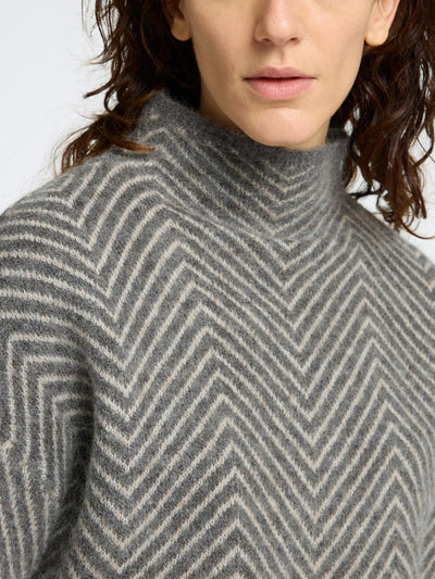 Slflulu Ls Herringbone Knit High Neck